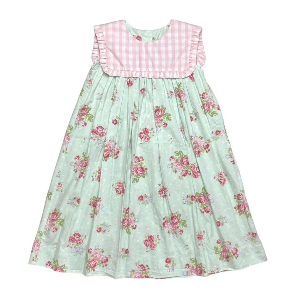Honesty Roses Dress Green Pink 5